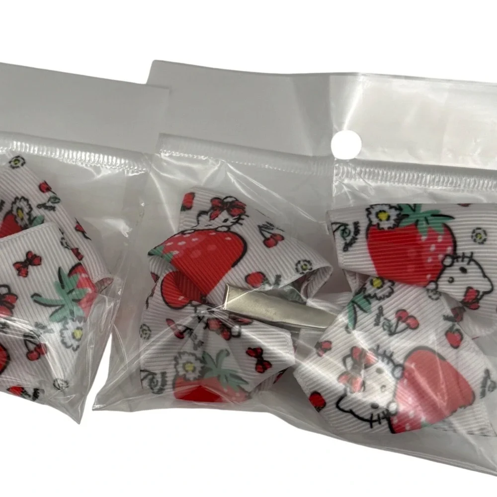 Hello‎ Kitty Strawberry Hair Bows Set Kids Hair Accessories